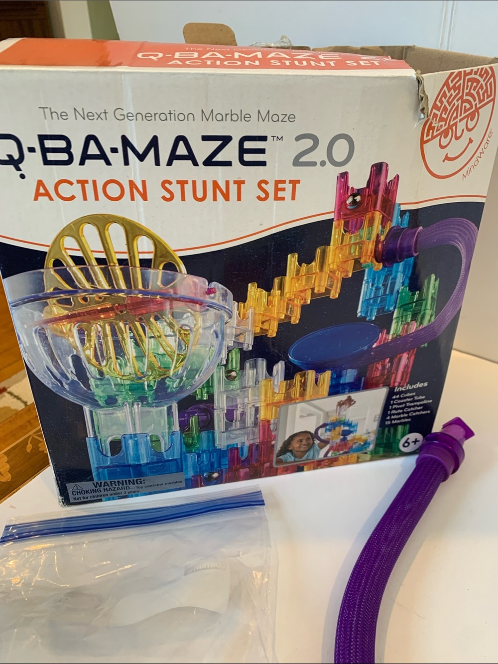 Mindware Q-BA-Maze 2.0 Marble Run Track Set - Incomplete